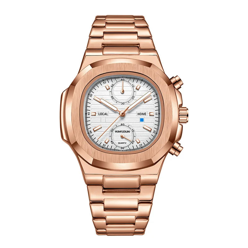 ZH21 Popular Sports Men'S Watch, Fashionable Waterproof Quartz Watch, Night Light Business Calendar Clock, Birthday Gift