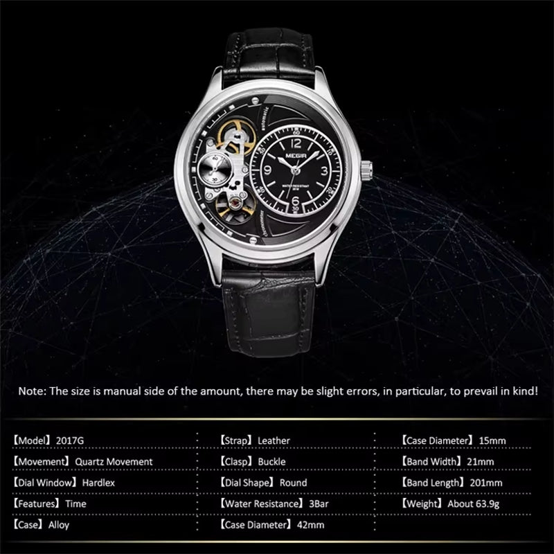 Reloj MEGIR Hot Brand Waterproof Quartz Watch Man Fashion Leather Strap Men Casual Male Masculino Relojes Watch Hour 2017