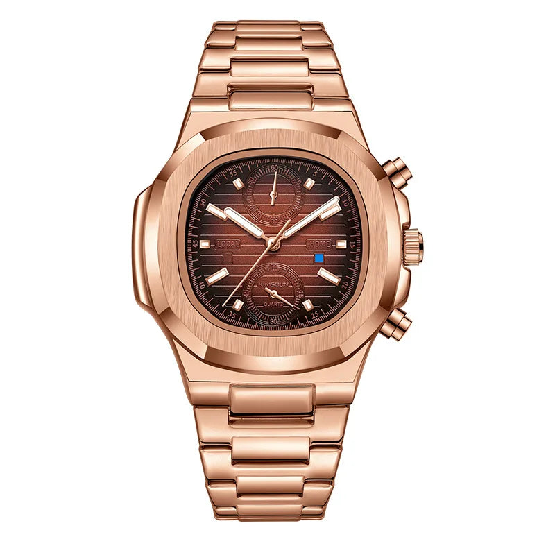 ZH21 Popular Sports Men'S Watch, Fashionable Waterproof Quartz Watch, Night Light Business Calendar Clock, Birthday Gift