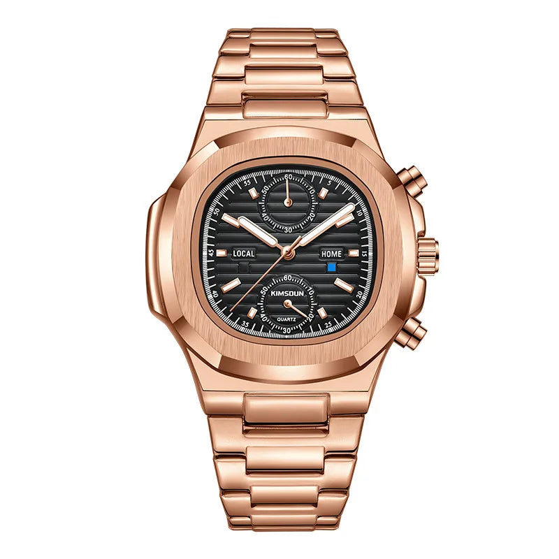 ZH21 Popular Sports Men'S Watch, Fashionable Waterproof Quartz Watch, Night Light Business Calendar Clock, Birthday Gift