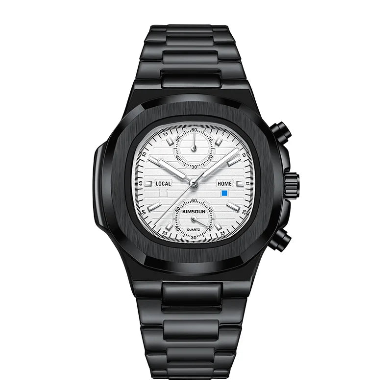 ZH21 Popular Sports Men'S Watch, Fashionable Waterproof Quartz Watch, Night Light Business Calendar Clock, Birthday Gift