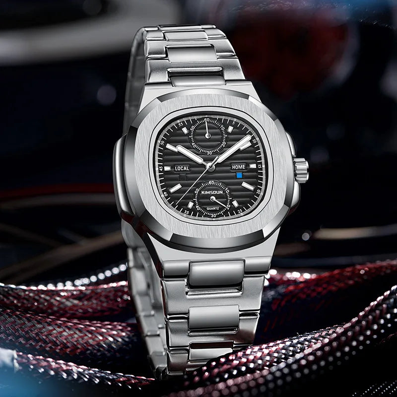 ZH21 Popular Sports Men'S Watch, Fashionable Waterproof Quartz Watch, Night Light Business Calendar Clock, Birthday Gift