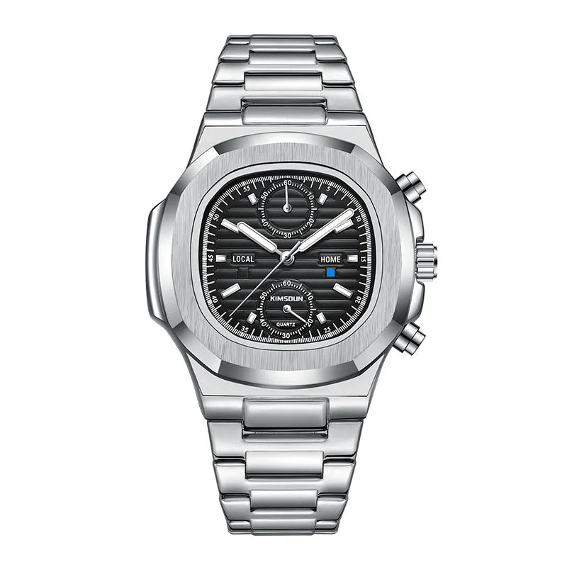 ZH21 Popular Sports Men'S Watch, Fashionable Waterproof Quartz Watch, Night Light Business Calendar Clock, Birthday Gift