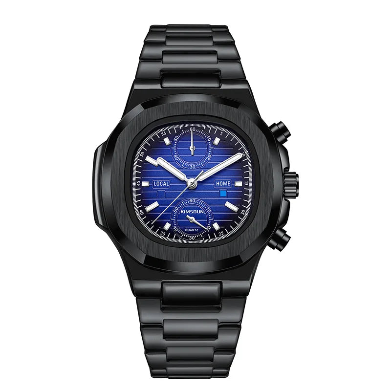 ZH21 Popular Sports Men'S Watch, Fashionable Waterproof Quartz Watch, Night Light Business Calendar Clock, Birthday Gift