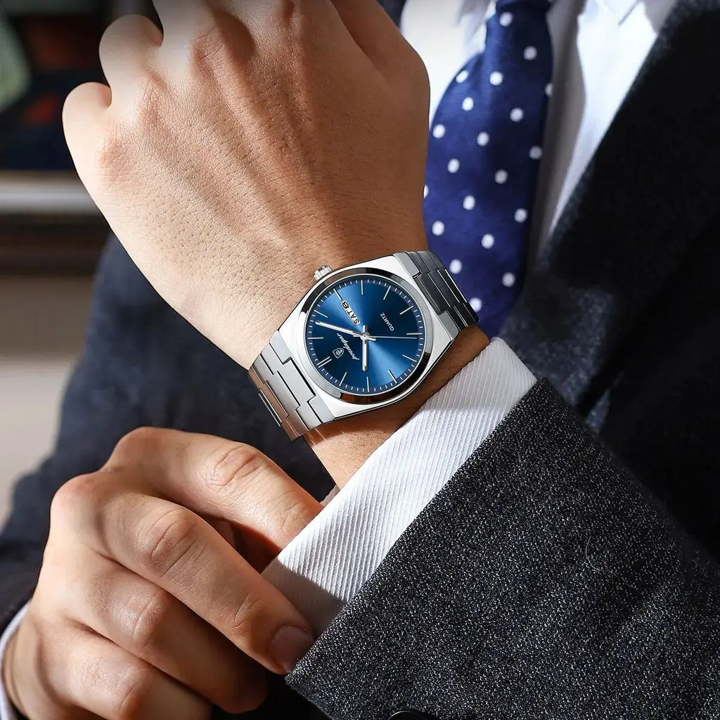 Luxury Watch for Man Waterproof Luminous Date Week Stainless Steel Men Watch Casual Quartz Men'S Watches Male Clock+Box