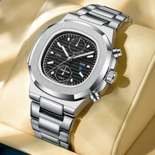 ZH21 Popular Sports Men'S Watch, Fashionable Waterproof Quartz Watch, Night Light Business Calendar Clock, Birthday Gift