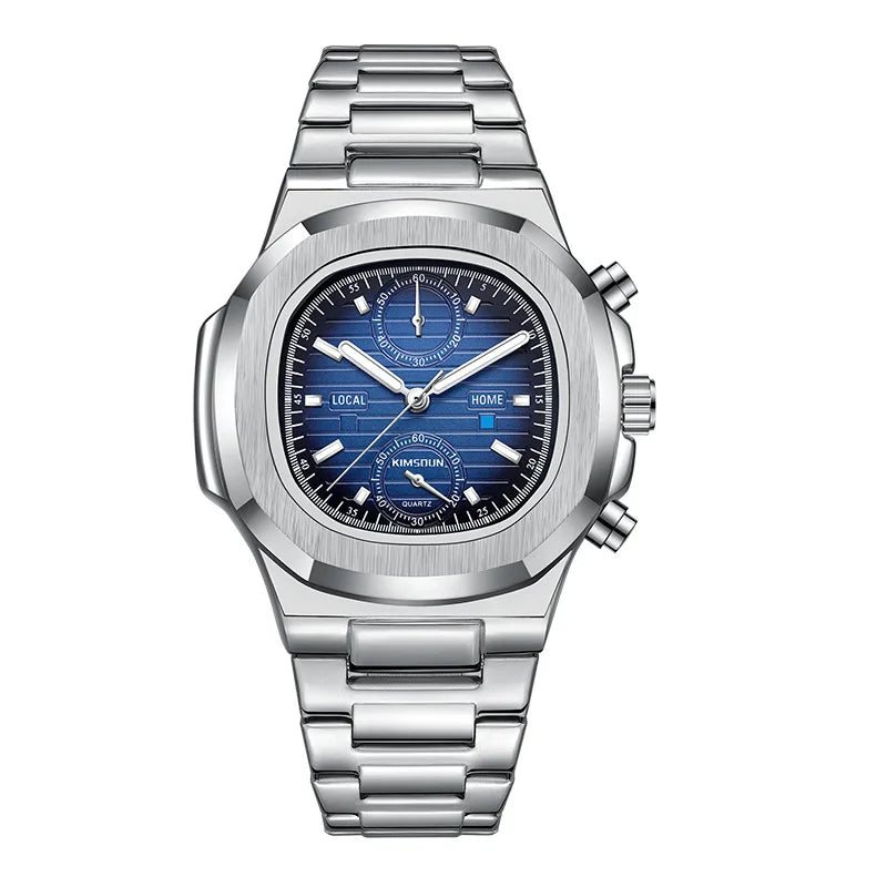 ZH21 Popular Sports Men'S Watch, Fashionable Waterproof Quartz Watch, Night Light Business Calendar Clock, Birthday Gift